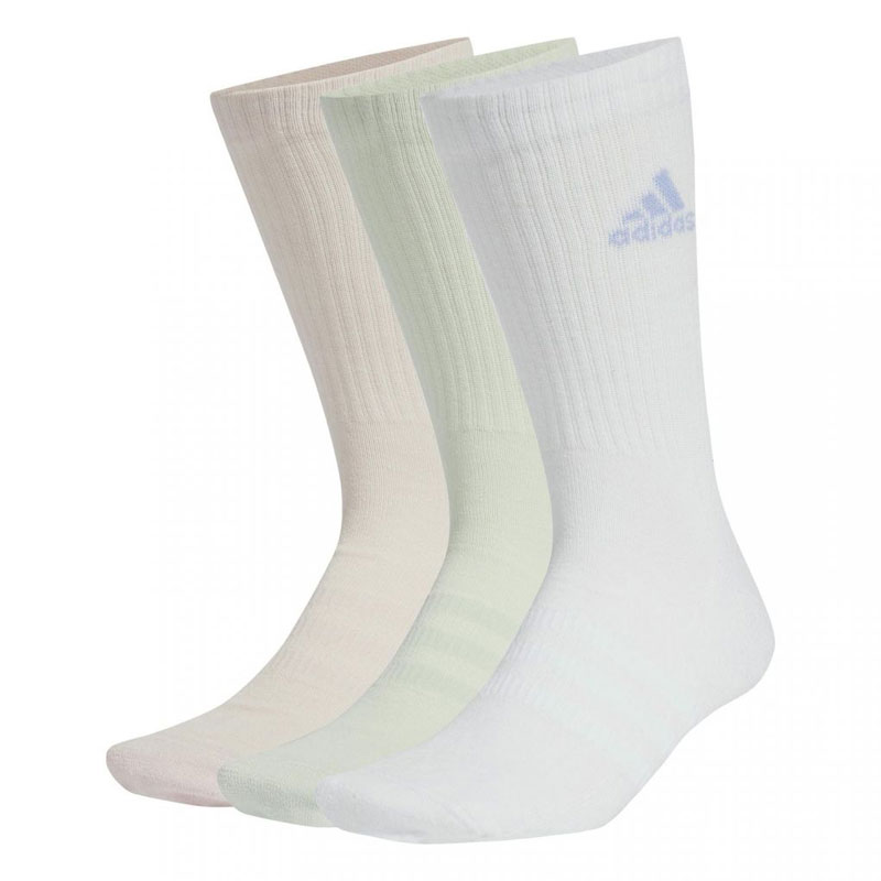 ADIDAS Cushioned Crew Socks 3 Pairs (IZ0161)ΑΘΛΗΤΙΚΕΣ ΚΑΛΤΣΕΣ 3 ΤΕΜΑΧΙΑ White / Sandy Pink / Linen Green