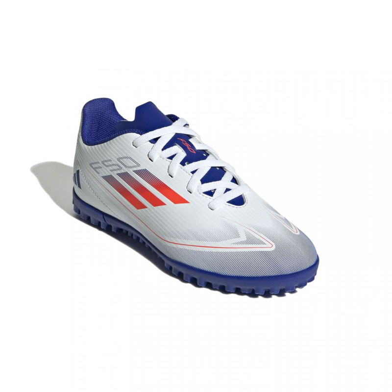 ADIDAS F50 Club Turf Cleats Kids (IF1391)ΠΑΙΔΙΚΑ ΠΑΠΟΥΤΣΙΑ ΠΟΔΟΣΦΑΙΡΟΥ ΜΕ ΣΧΑΡΑ Cloud White / Solar Red / Lucid Blue