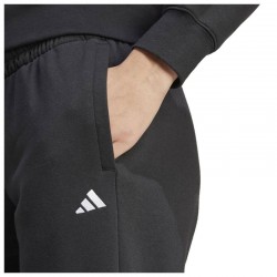 Adidas Essentials Small Logo Feel Cozy Open Hem (IW0221)Γυναικείο Παντελόνι Φόρμας ΜΑΥΡΟ