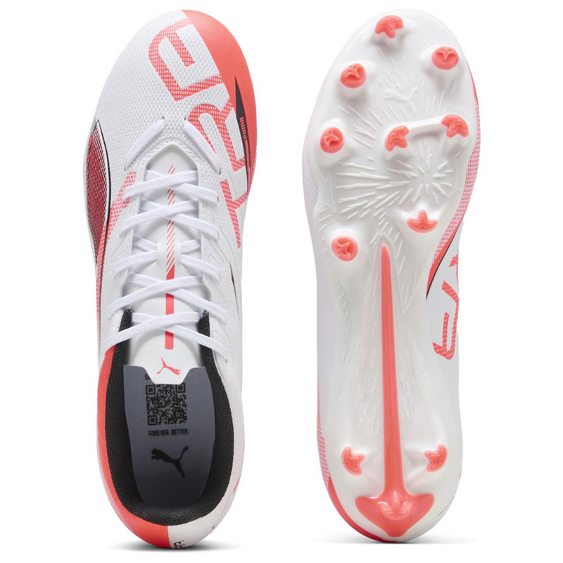 Puma Ultra 5 Play FG/AG (108169-01)Ανδρικα Ποδοσφαιρικά Παπούτσια με Τάπες  WHITE/BLACK/ORANGE