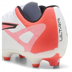 Puma Ultra 5 Play FG/AG (108169-01)Ανδρικα Ποδοσφαιρικά Παπούτσια με Τάπες  WHITE/BLACK/ORANGE