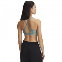 Under Armour UA Crossback Low Bra (1386424-348)ΓΥΝΑΙΚΕΙΟ ΜΠΟΥΣΤΑΚΙ Silica Green/White