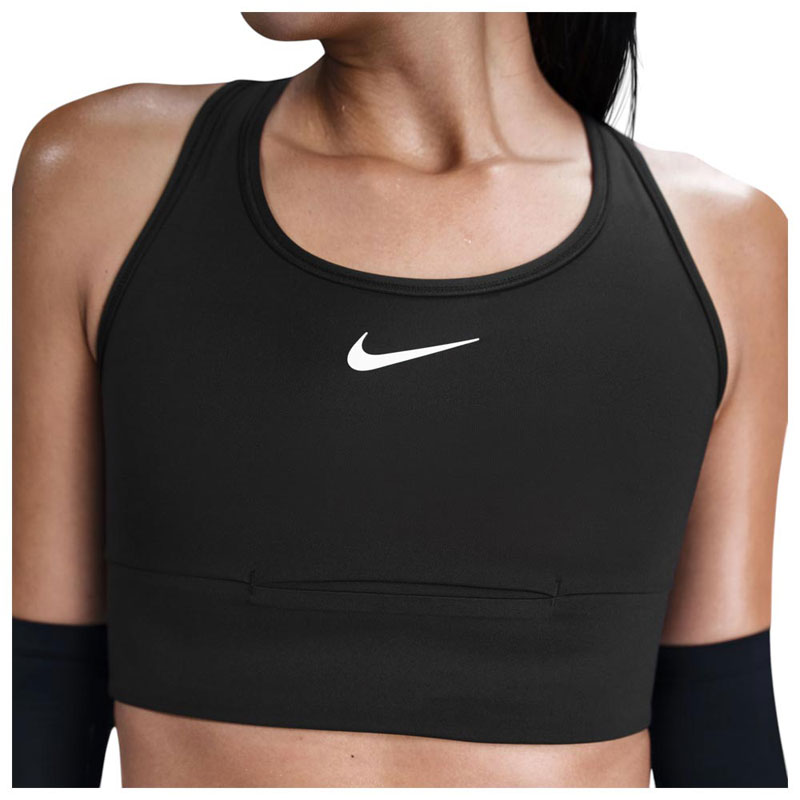 Nike Swoosh Pocket Longline Sports Bra (HF5360-010)ΓΥΝΑΙΚΕΙΟ ΜΠΟΥΣΤΑΚΙ ΜΑΥΡΟ