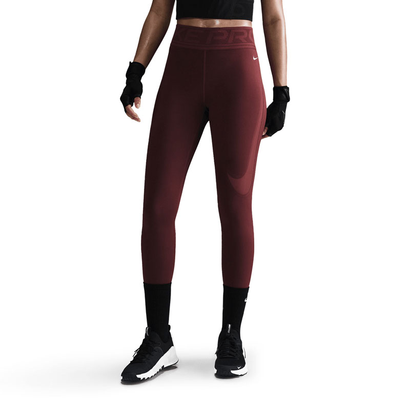 Nike Pro Sculpt HR TIGHT GG (HJ1157-619)Γυναικείο ψηλόμεσο κολάν με κανονικό μήκος Dark Team Red/Λευκό