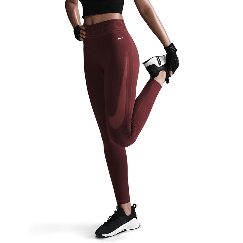 Nike Pro Sculpt HR TIGHT GG (HJ1157-619)Γυναικείο ψηλόμεσο κολάν με κανονικό μήκος Dark Team Red/Λευκό