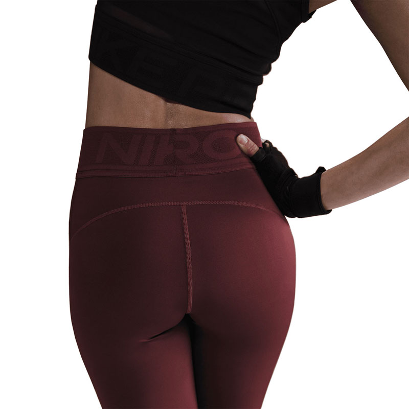 Nike Pro Sculpt HR TIGHT GG (HJ1157-619)Γυναικείο ψηλόμεσο κολάν με κανονικό μήκος Dark Team Red/Λευκό