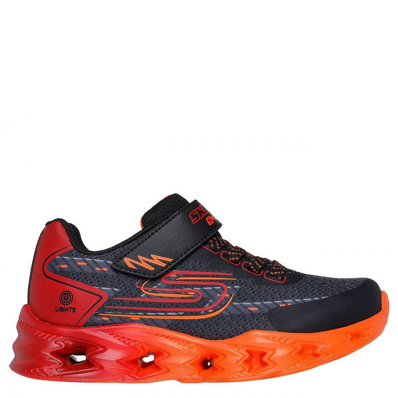 SKECHERS S Light: Vortex 2.0 - Quantroid (400604L-BKRD)ΠΑΙΔΙΚΑ ΠΑΠΟΥΤΣΙΑ ΦΩΤΙΖΟΜΕΝΑ Μαυρο/ Πορτοκαλι/Κοκκινο