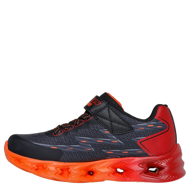 SKECHERS S Light: Vortex 2.0 - Quantroid (400604L-BKRD)ΠΑΙΔΙΚΑ ΠΑΠΟΥΤΣΙΑ ΦΩΤΙΖΟΜΕΝΑ Μαυρο/ Πορτοκαλι/Κοκκινο