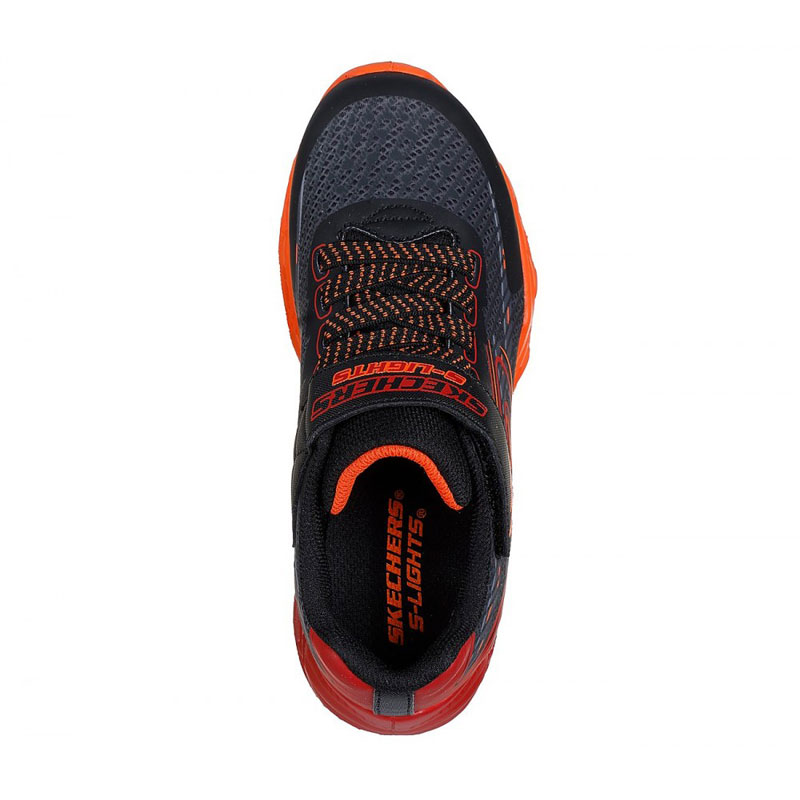 SKECHERS S Light: Vortex 2.0 - Quantroid (400604L-BKRD)ΠΑΙΔΙΚΑ ΠΑΠΟΥΤΣΙΑ ΦΩΤΙΖΟΜΕΝΑ Μαυρο/ Πορτοκαλι/Κοκκινο